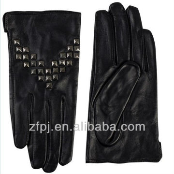 New special styles 100% quality fashion leather rivet gloves